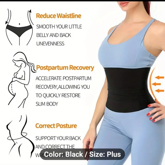 WOMAN HIGH PERFORMANCE TUMMY BODY SHAPER TRIMMER WRAPPER WAIST BELT FITS 2XL-4XL - Picture 4 of 7